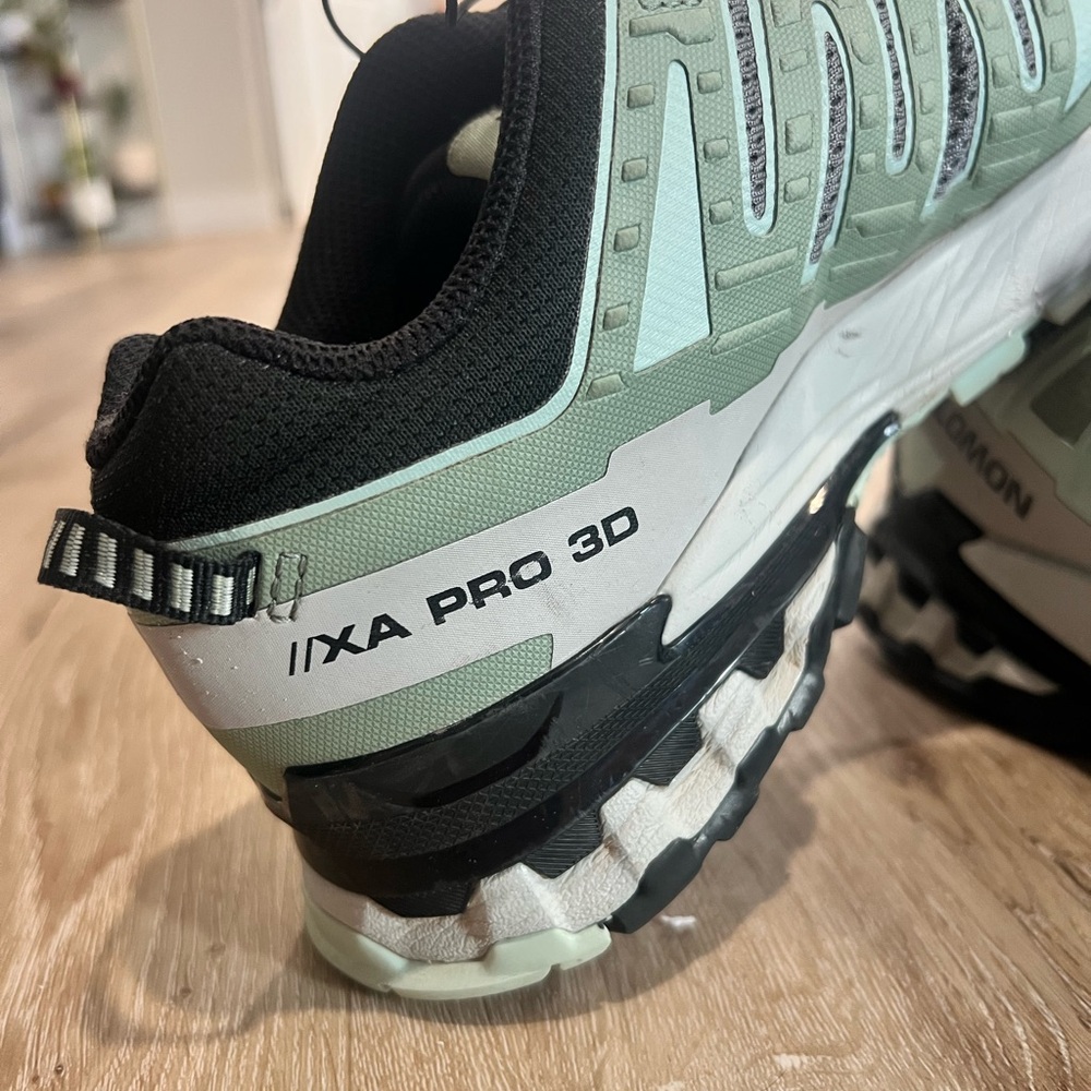 Salomon Black and Green Athletic Shoes with IXA PRO 3D Technology